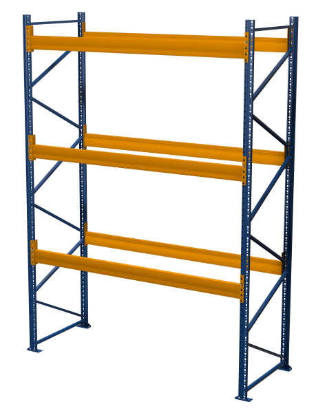 Palettenregal Nedcon H= 3,5m, 3 Ebenen,3 to,T=1,10m Breite=8,50m - 22,50m - VERSAND DEUTSCHLANDWEIT KOSTENLOS !